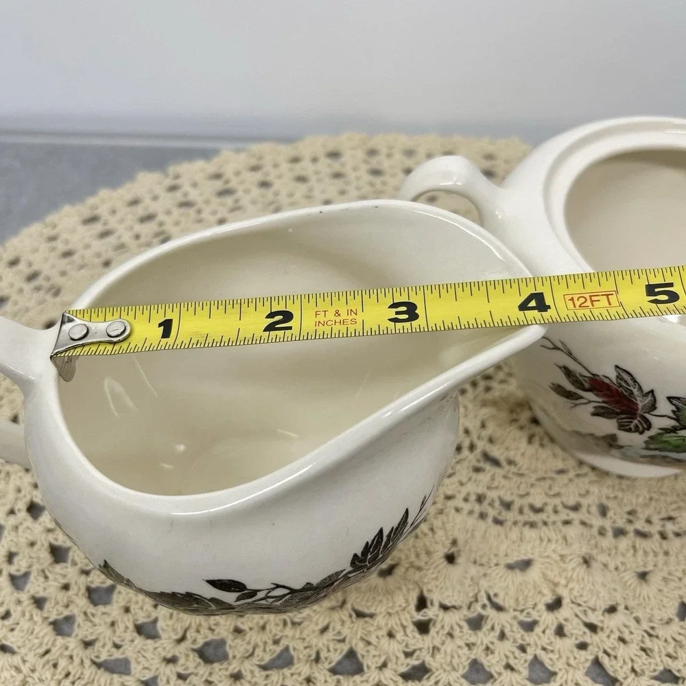 Vintage 1955 J & G Meakin Welcome Home Sugar & Creamer Set England Missing Lid